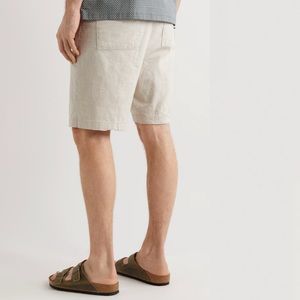 Onia Traveler Straight Leg Linen Blend Shorts
